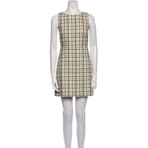 Chic Cream and Black Tweed Dress